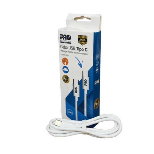 CABO USB-C PARA USB-C 1 METRO BRANCO