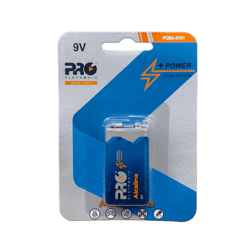 Bateria 9V (6LR61) Proeletronic – Blister com 1 Unidade.